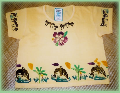 Dolphins and Bananas in Goldenrod Women's Crop Tee