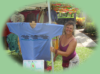 shary at the Tropical Trappings Booth